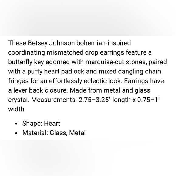 NWT Betsey Johnson Gold and Pink Butterfly Key Earrings - Picture 4 of 4